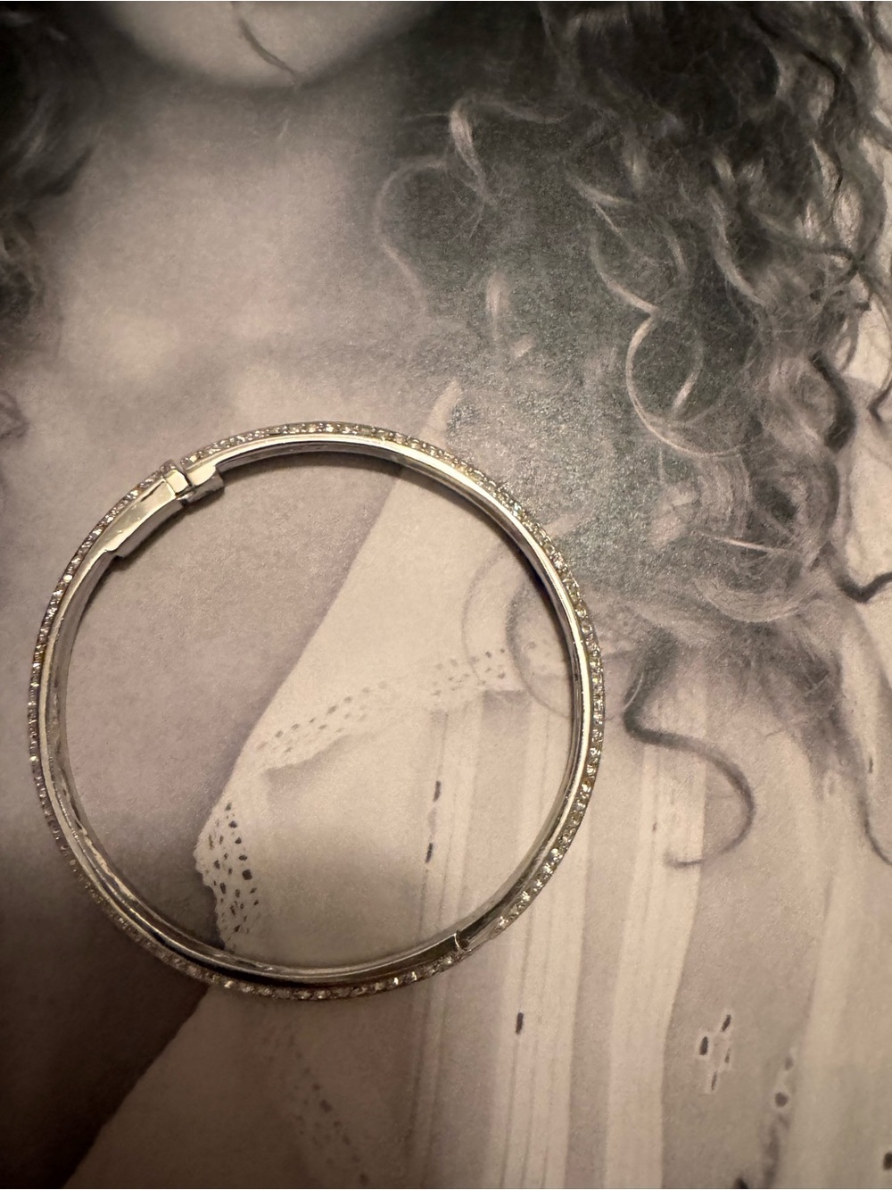 Banana Republic Silver Crystal Pavé Bangle Bracelet - Picture 4 of 6